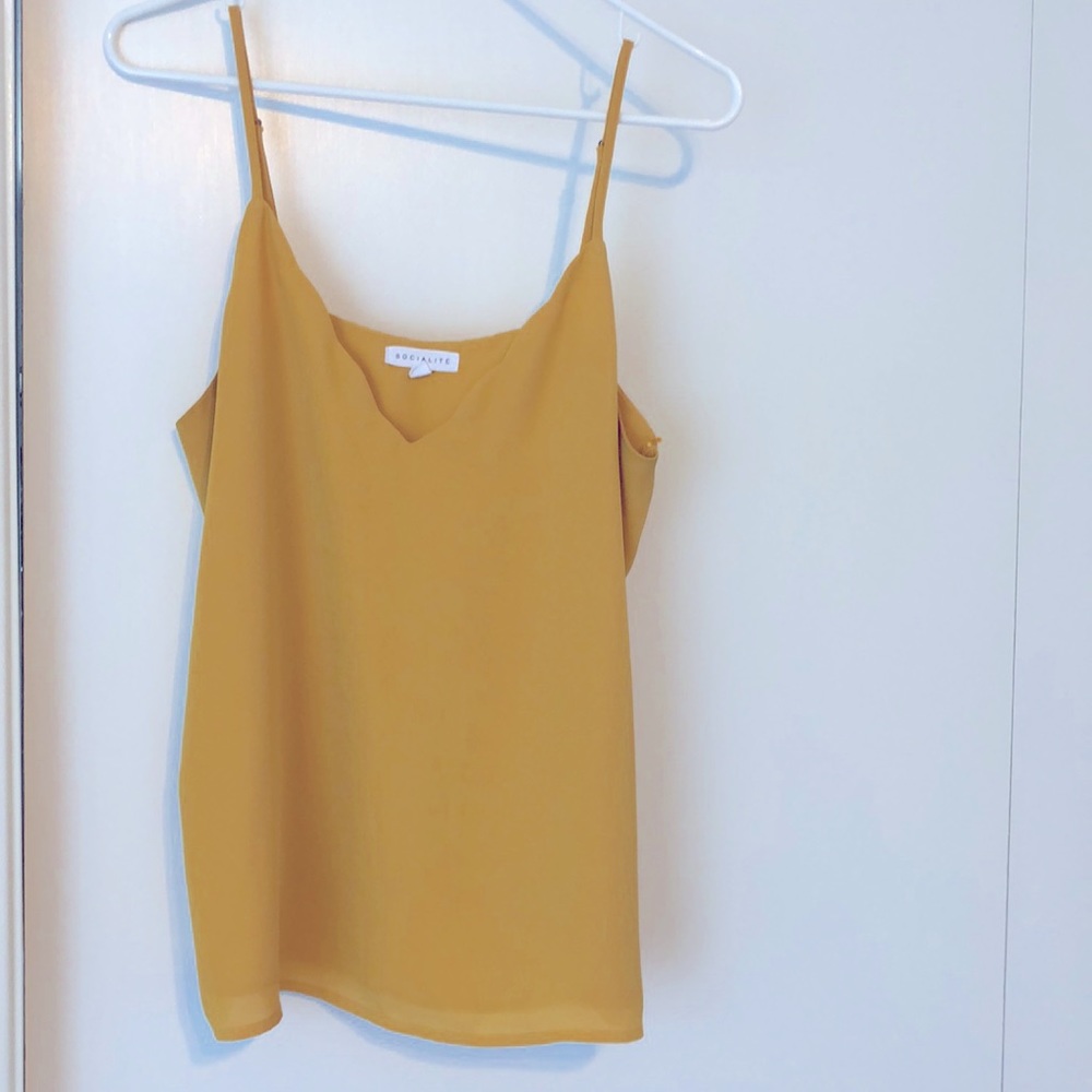 Socialite loose-fit, lined, v-neck tank, size medium.